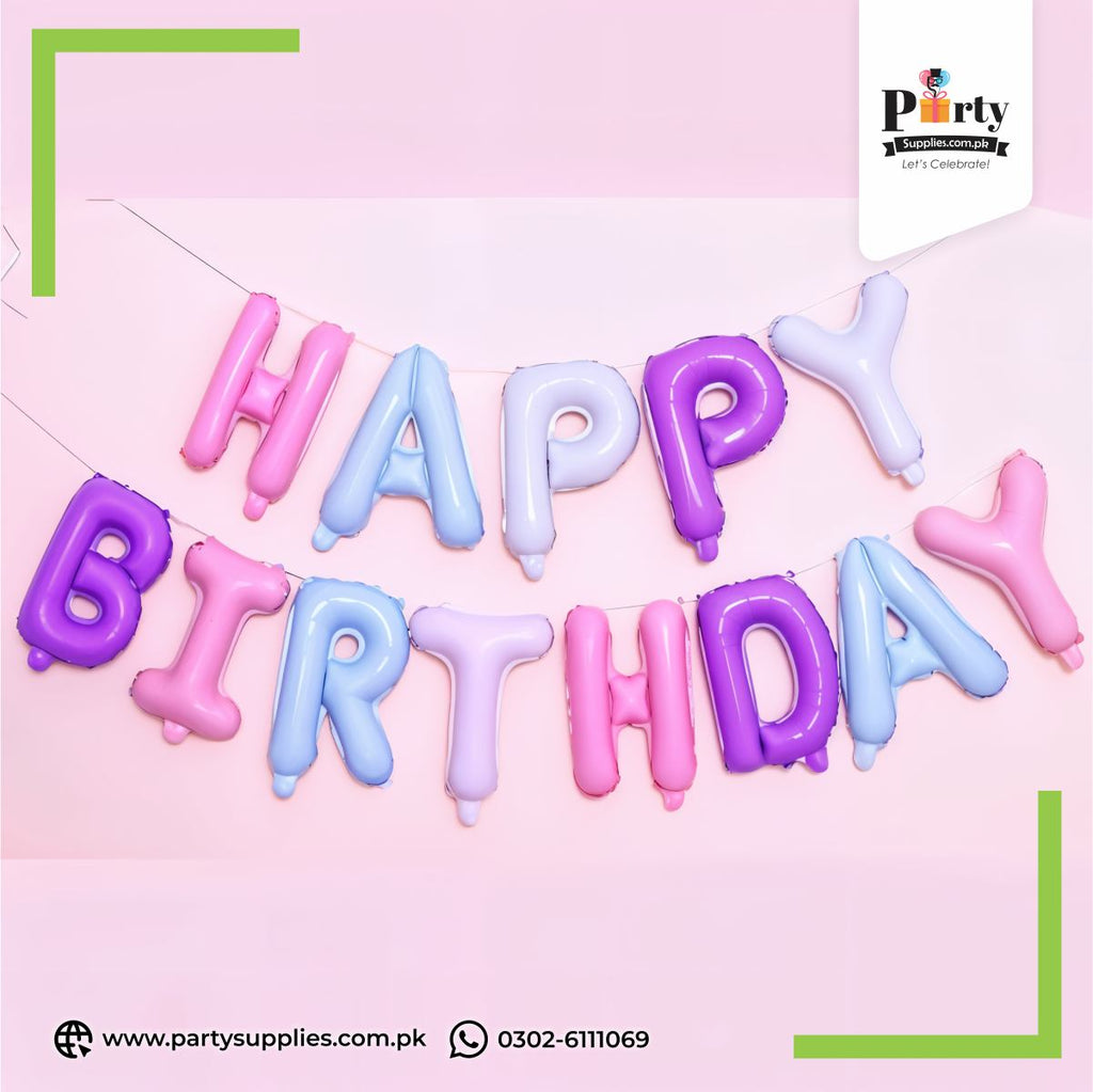 Happy birthday foil balloons Letters set | HBD Foil Balloons | Happy birthday Balloons foil
