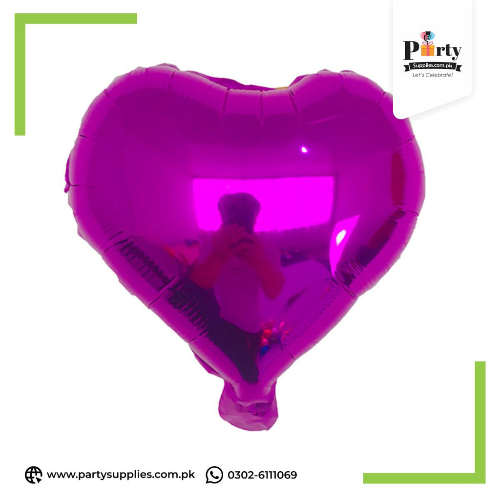 Heart shape Small 10 inch heart foil balloons for party decoration | Pack of 2 Balloons