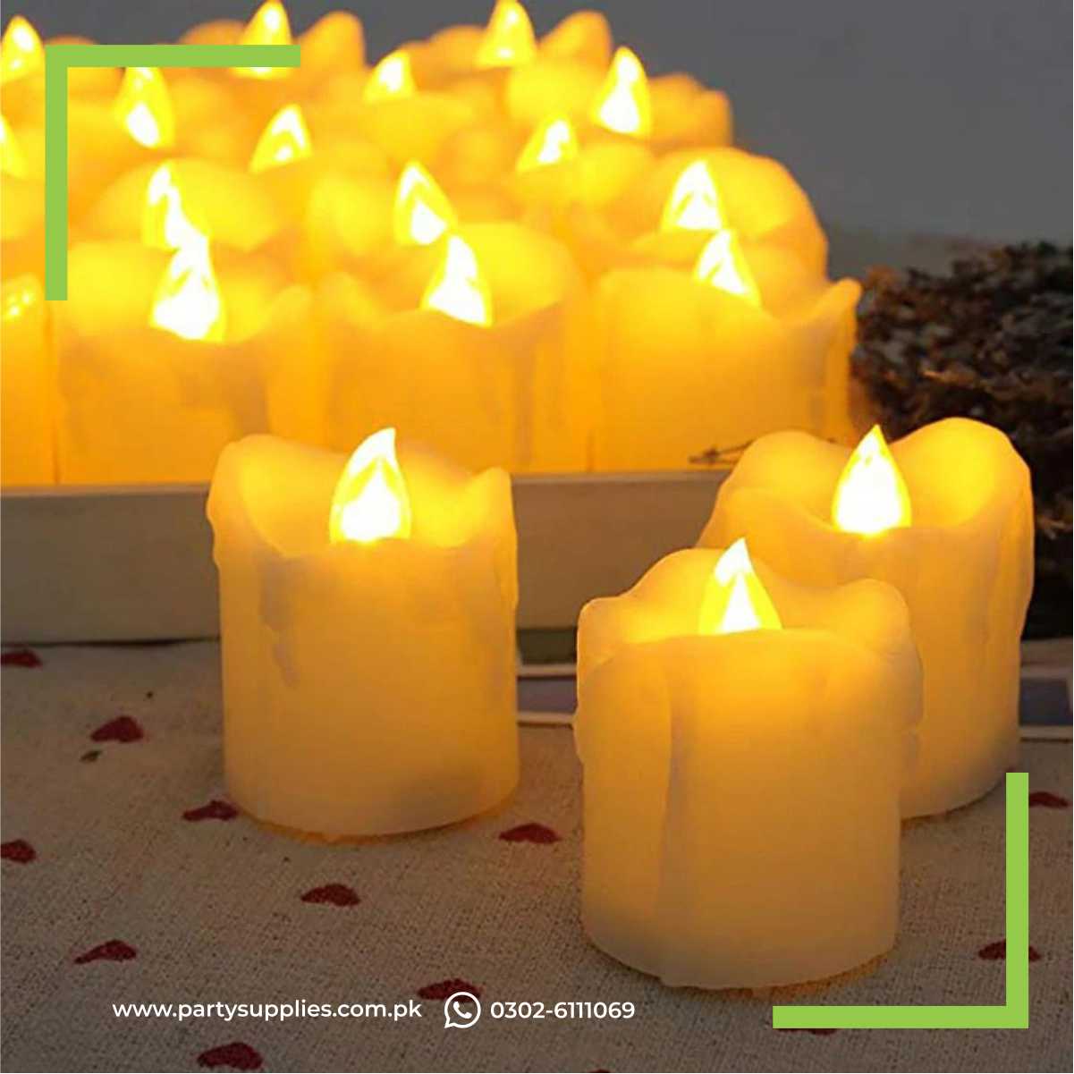 led candles with wax dropping effect