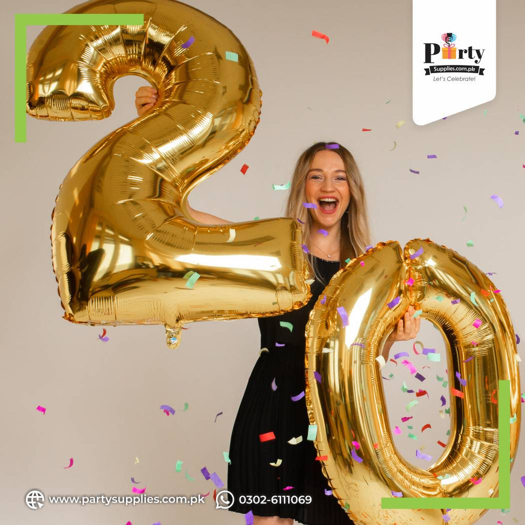 Golden Jumbo Number Foil Balloons – 42 Inch Celebration Decor