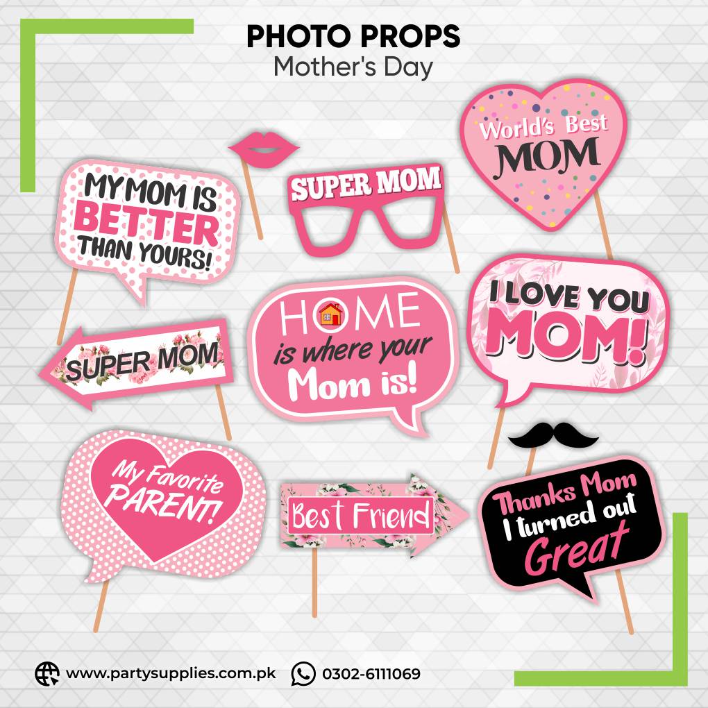 Photo Props Set For Happy Mother's Day Function Celebration 