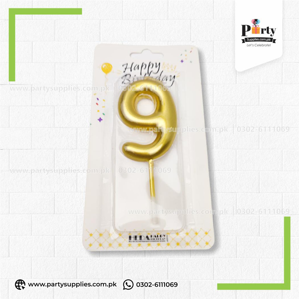 Golden Number Candles for Birthday Cake Decoration