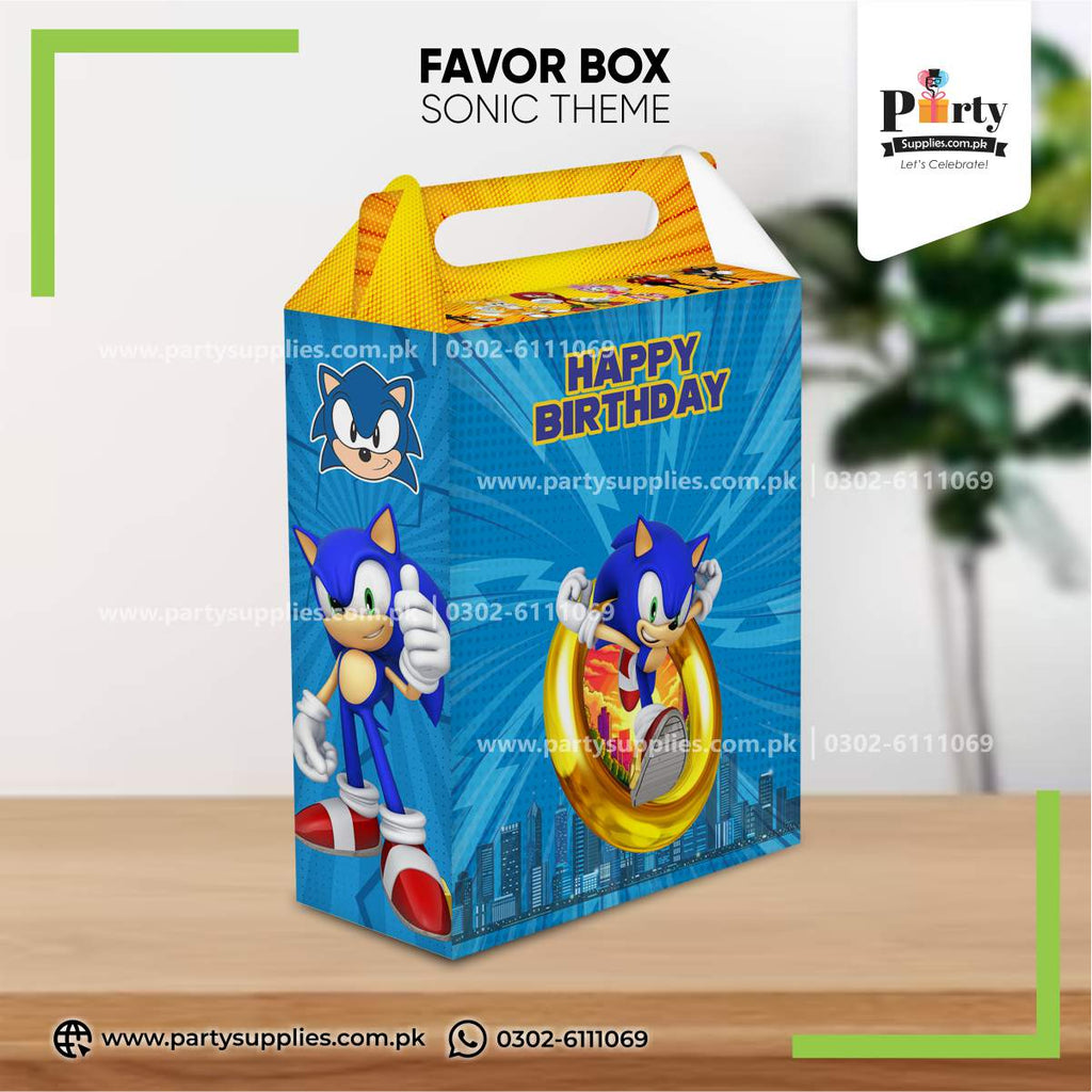 Sonic Theme Handle Favor Box
