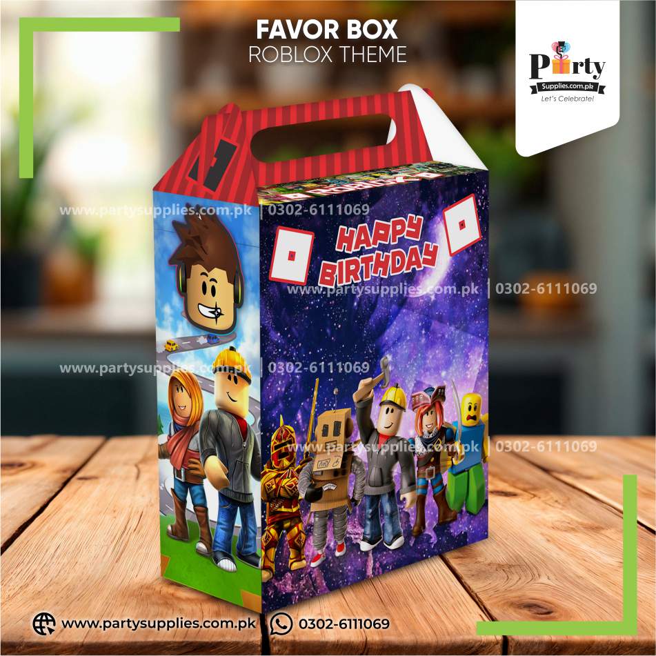 Roblox Theme Handle Favor Boxes – Birthday Party Treat Boxes 