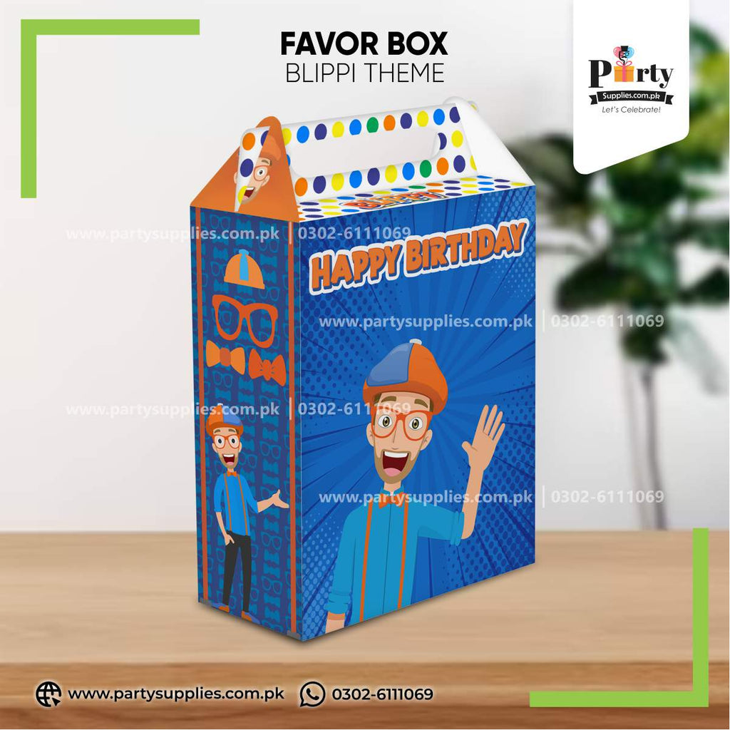 Blippi Theme Handle Favor Boxes 