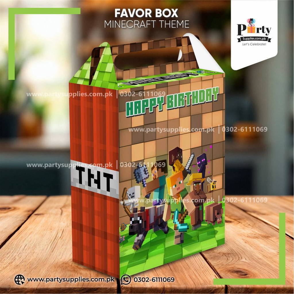 Minecraft party treat favor boxes