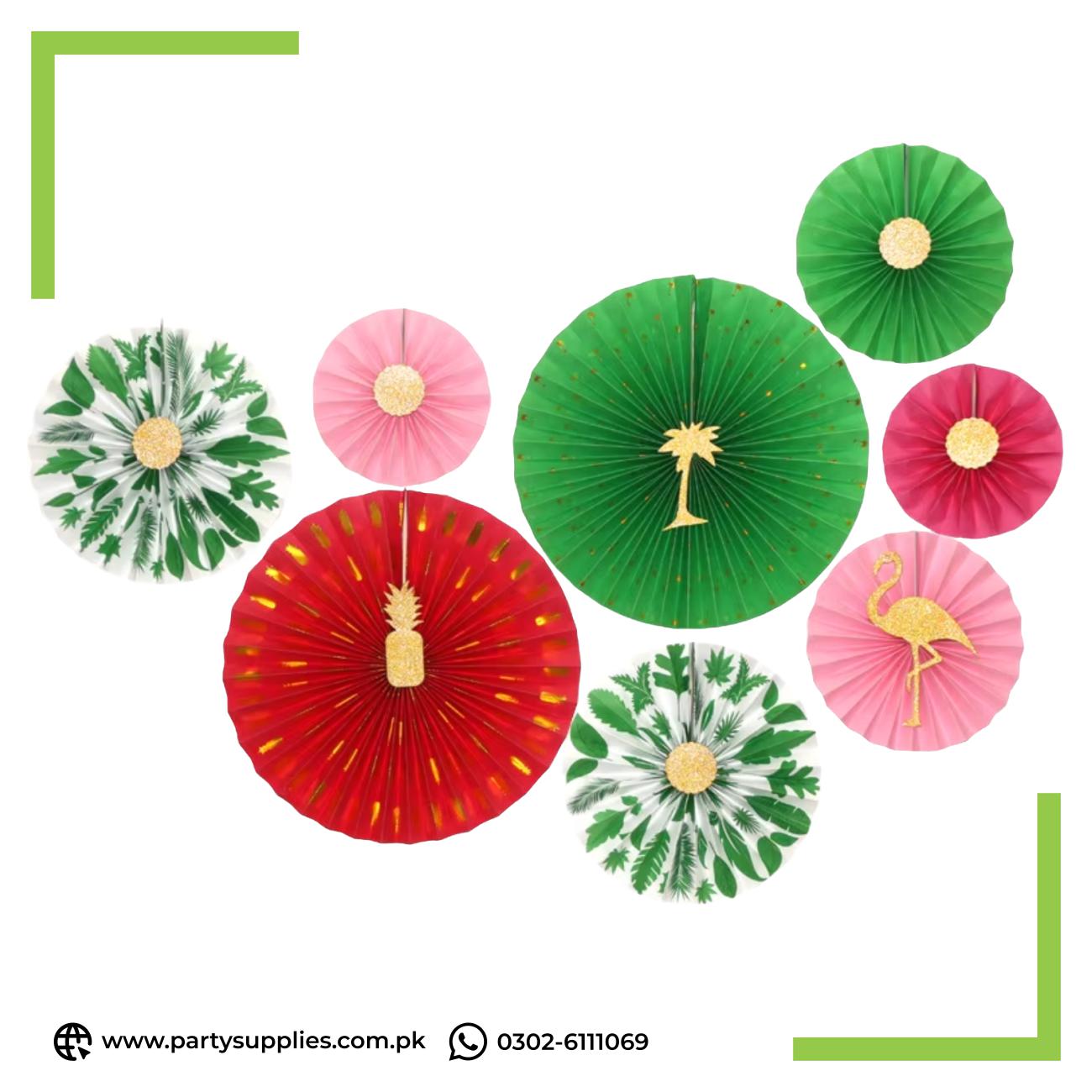 Paper Fans Backdrop Party decoration set