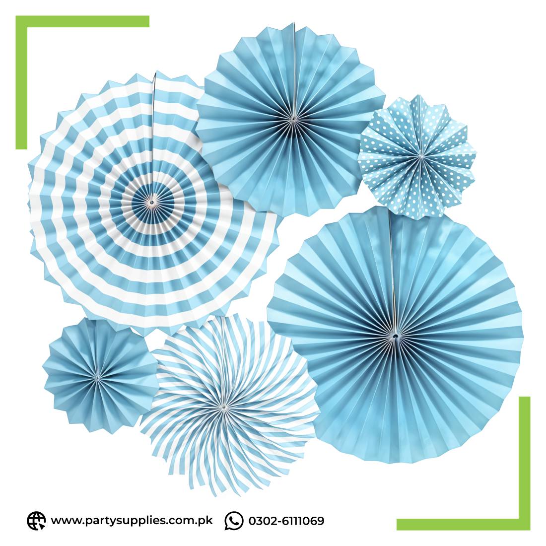 Paper Fans Backdrop Party decoration set