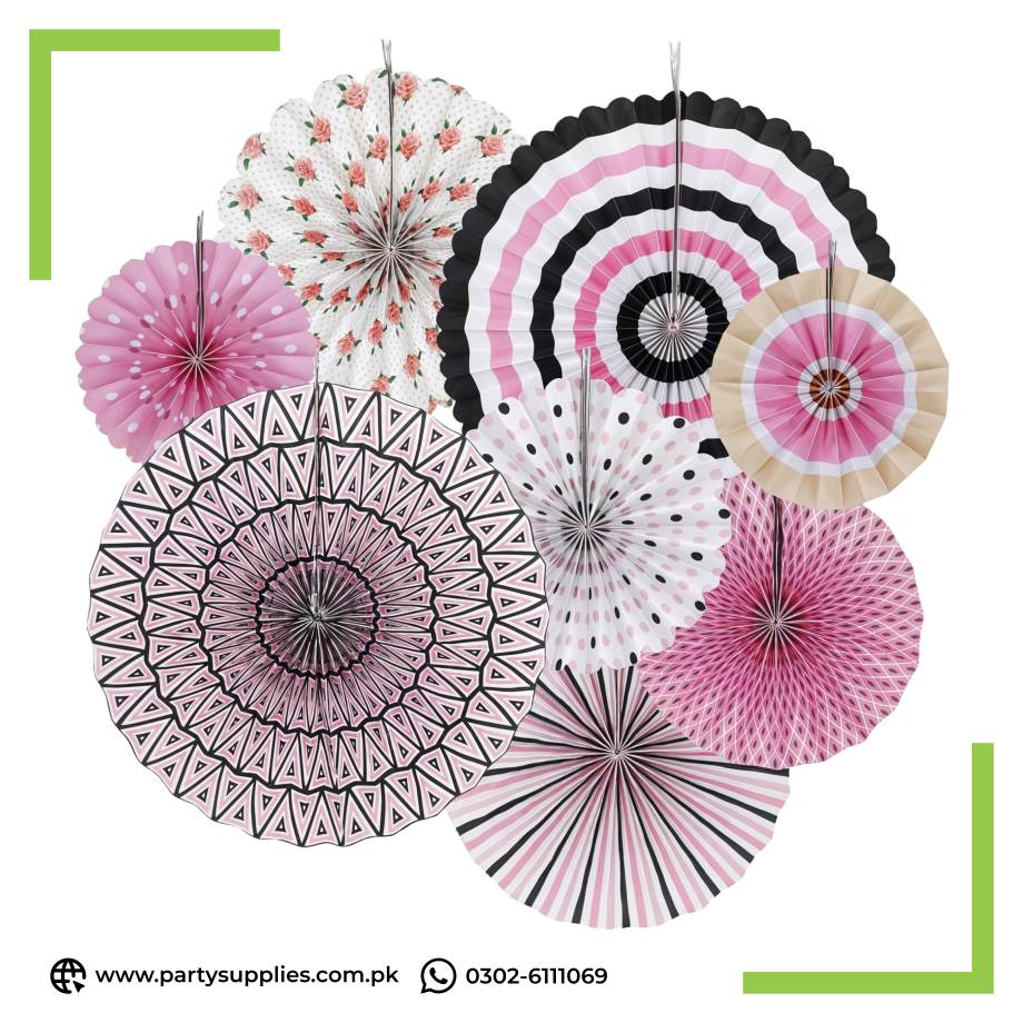 Paper Fans Backdrop Party decoration set