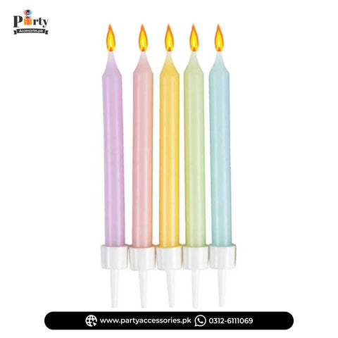 Birthday Party Cake Candle in Pastel Colors