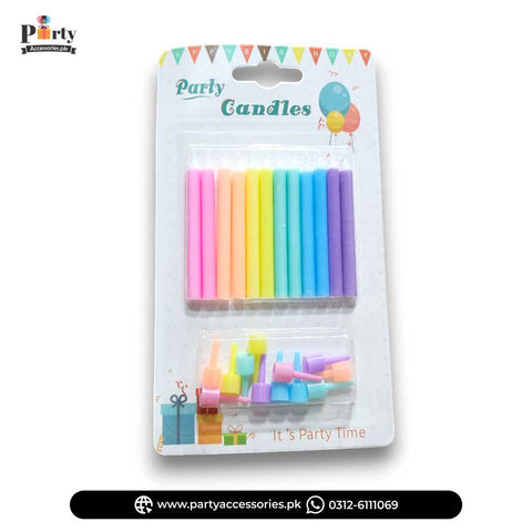 Pastel Colors Candles for Birthday Party Cake Decoration