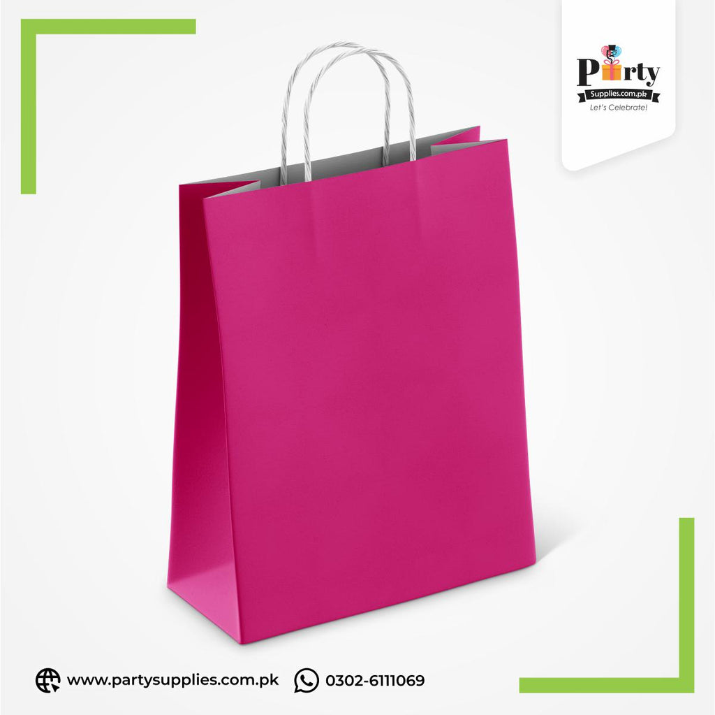 Plain shoking pink color favor bags