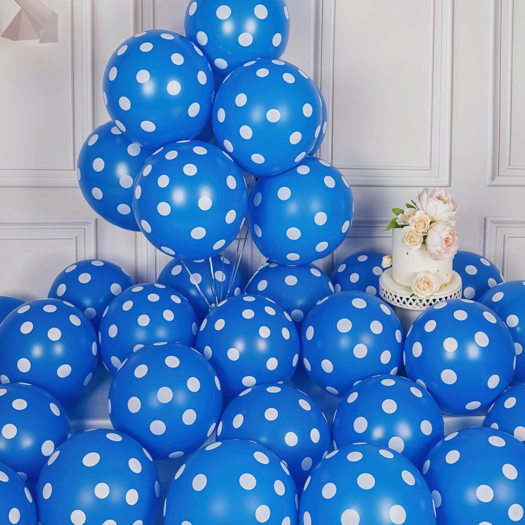 Blue Color Polka Doted Balloons 