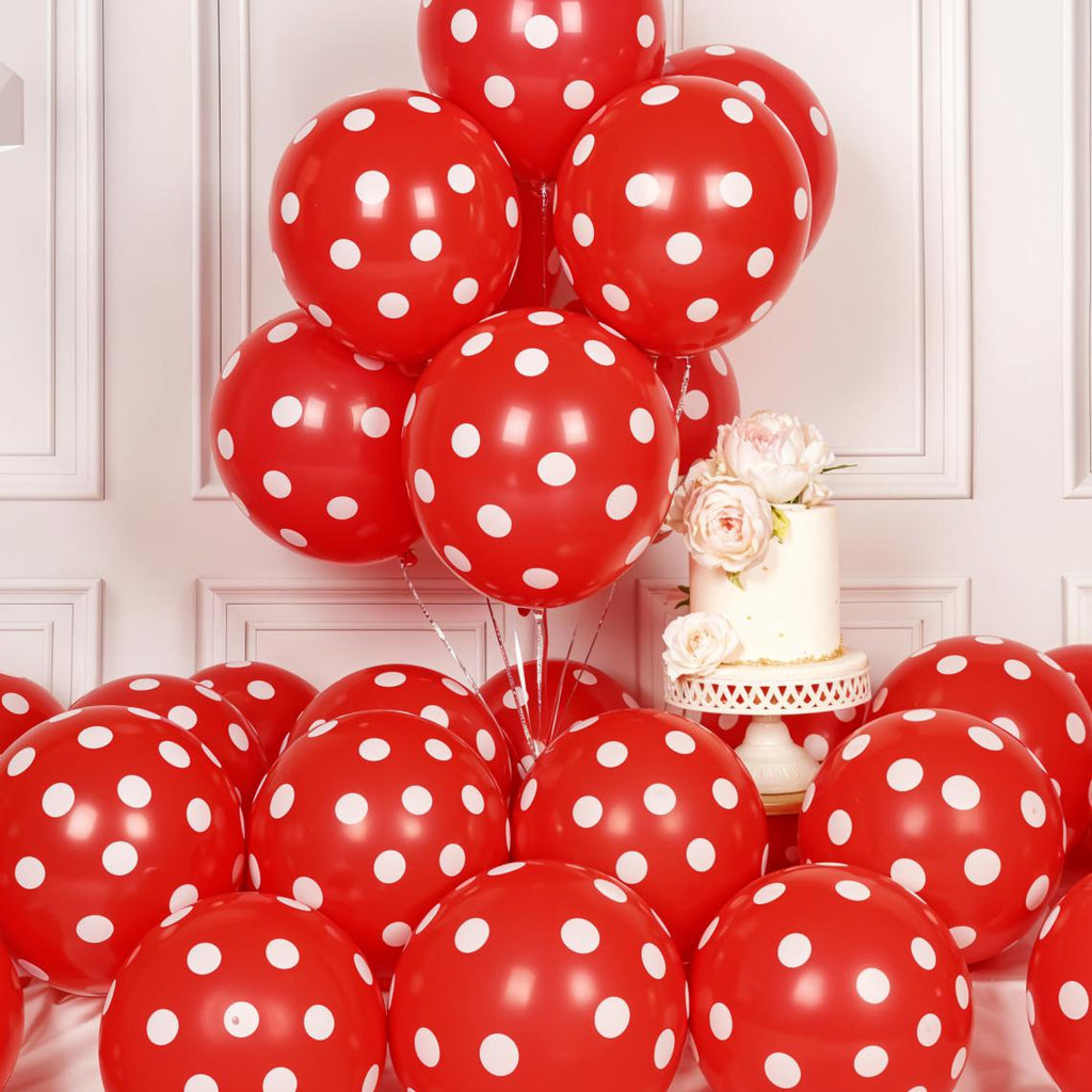 Red Color Polka Doted Balloons 