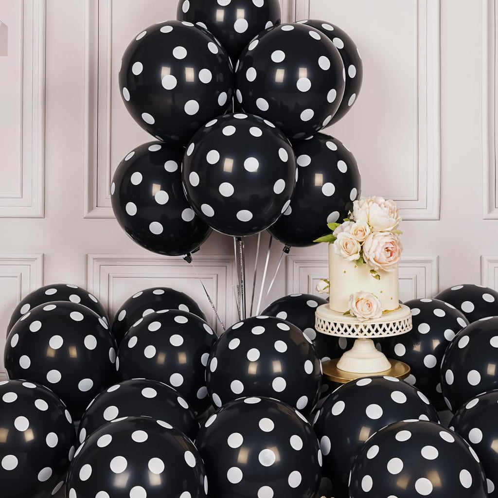Black Polka Doted Balloons 