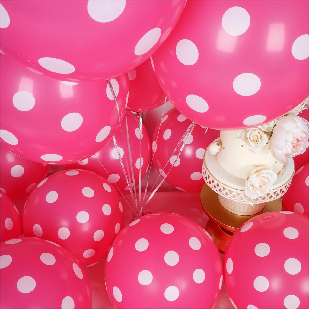 Pink color doted balloons for decoration