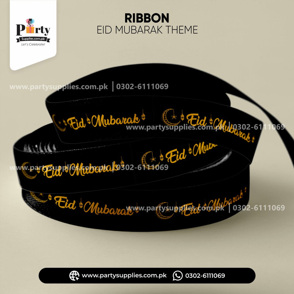 Eid Mubarak Printed Ribbon – 30 ft Decorative Celebration Ribbon
