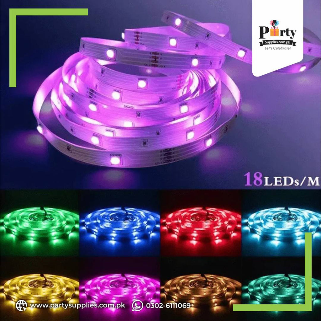 RGB LED Strip Light Tape – Color Changing Room & Home Decor Lighting