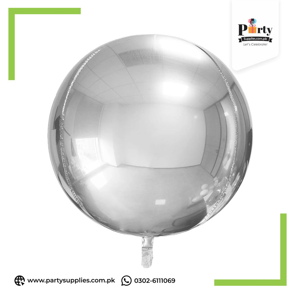 Large Round Foil Balloon in Silver Color