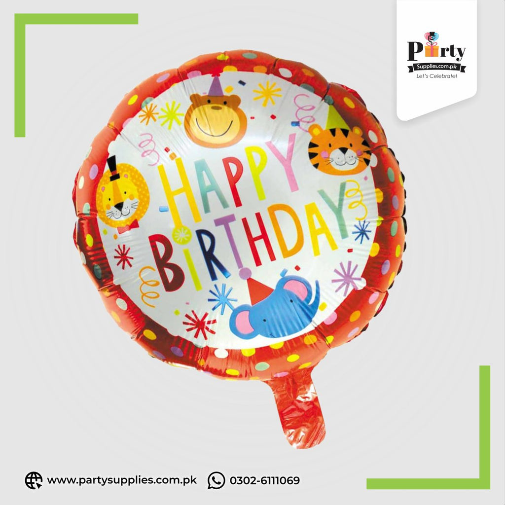 Happy Birthday Animal Foil Balloon