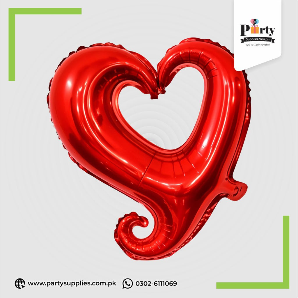 Hollow Heart Shape Red Foil Balloon – Romantic Party Decoration