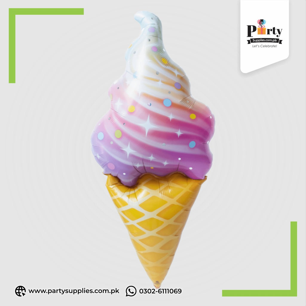 Cone Ice Cream Foil Balloon – Sweet Party Decoration