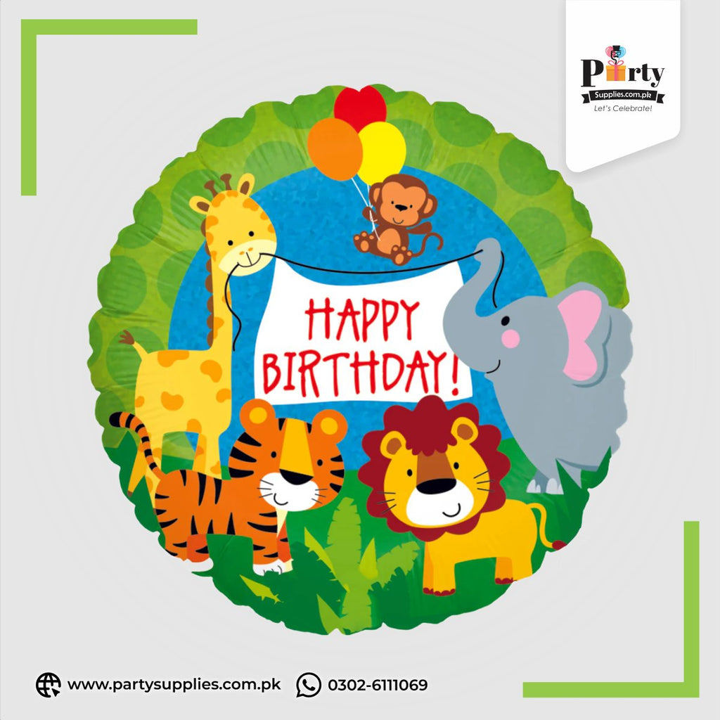 Jungle Safari Birthday Party Decoration Foil Balloon