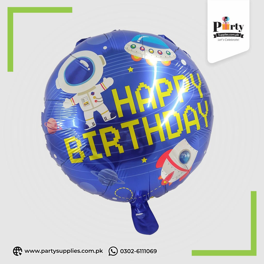 Happy birthday Outer space foil balloon