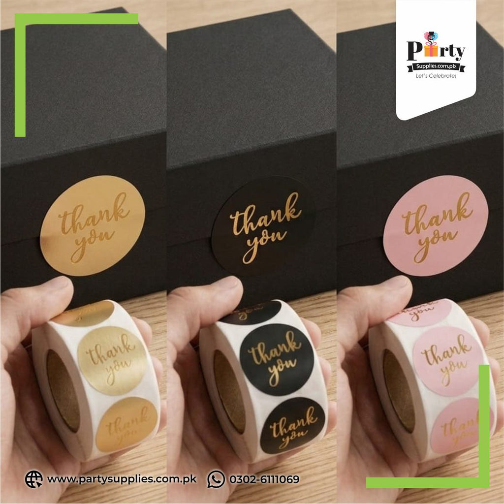 Thank You Round Stickers Roll – Gift Packaging & Business Labels