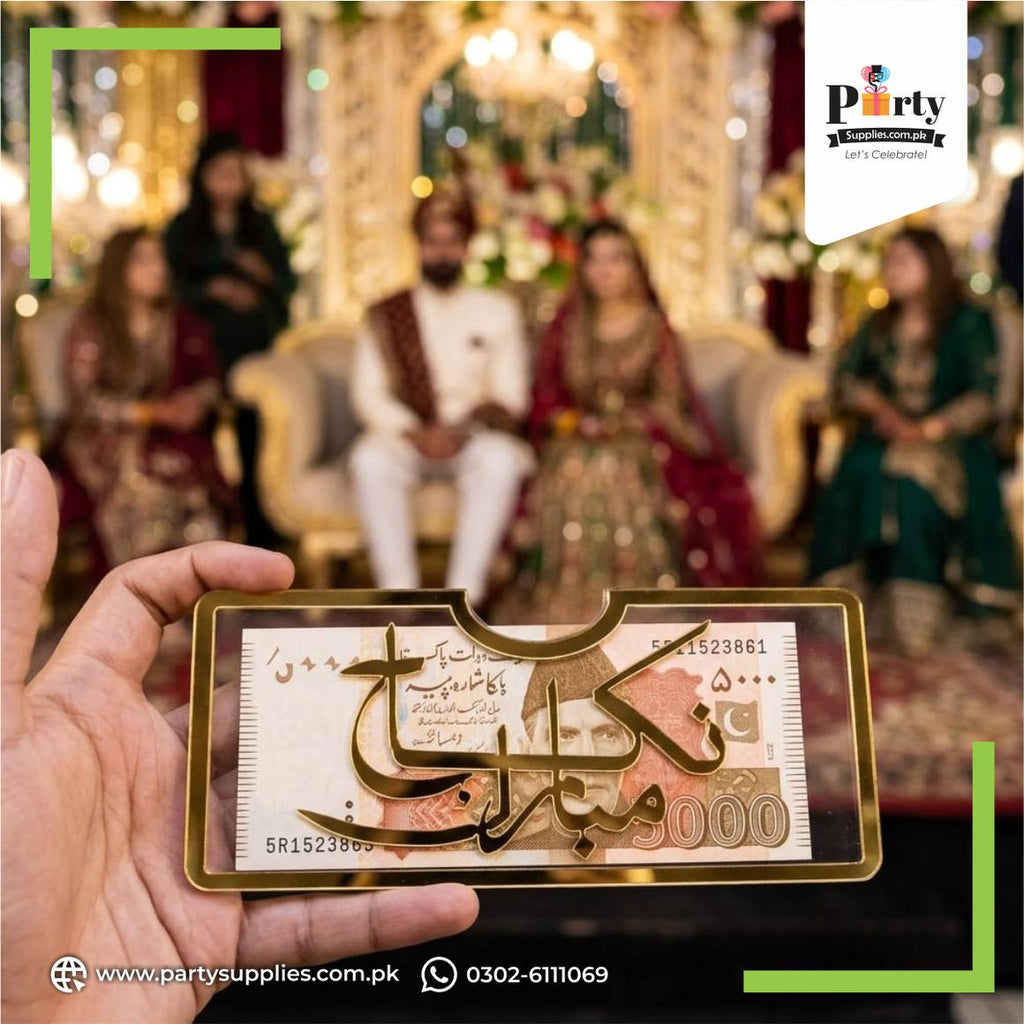 Nikkah Mubarak Acrylic Money Envelope – Elegant Wedding Gift Holder