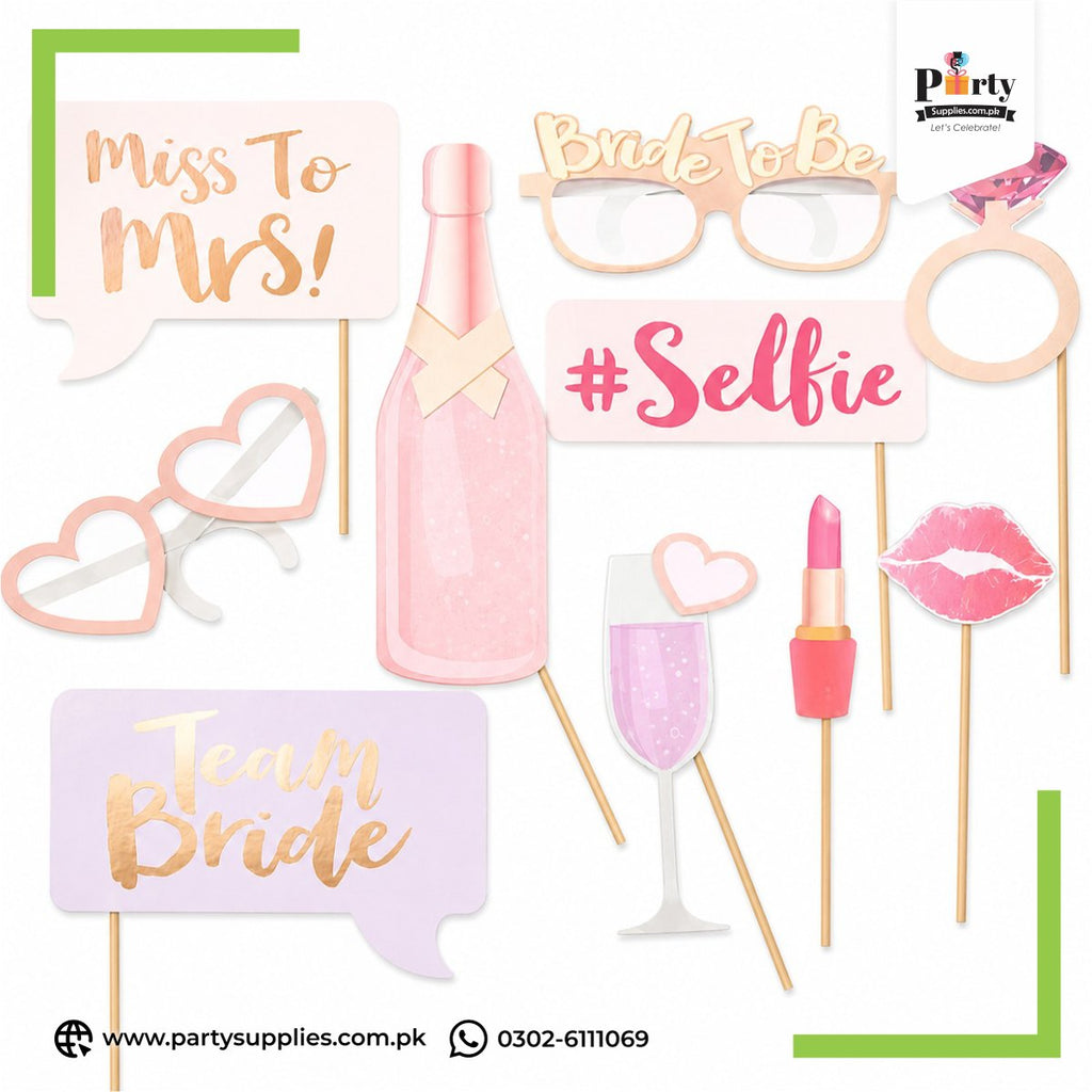 Bride-to-Be Photo Booth Props Set – Bridal Shower Party Selfie Props