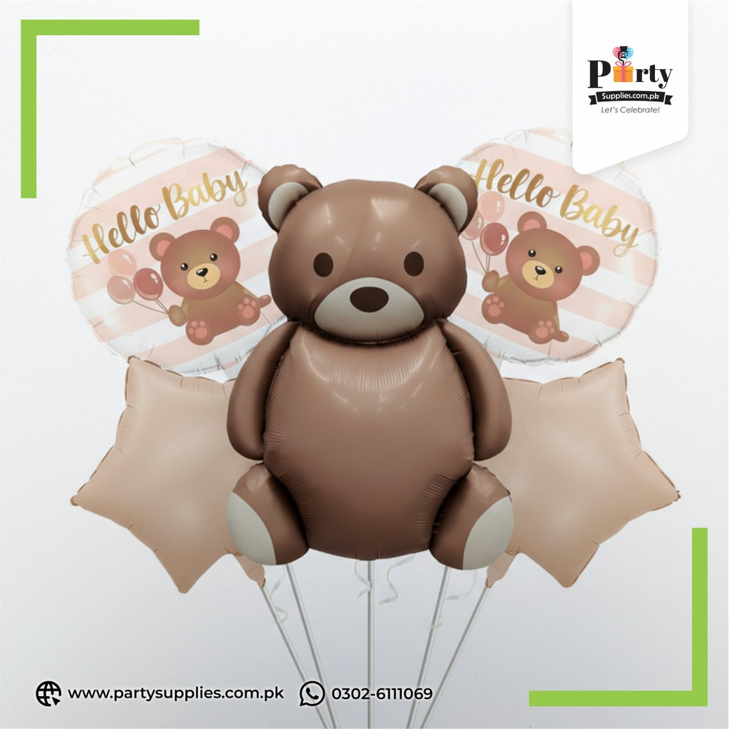 Taddy bear theme foil ballons set 