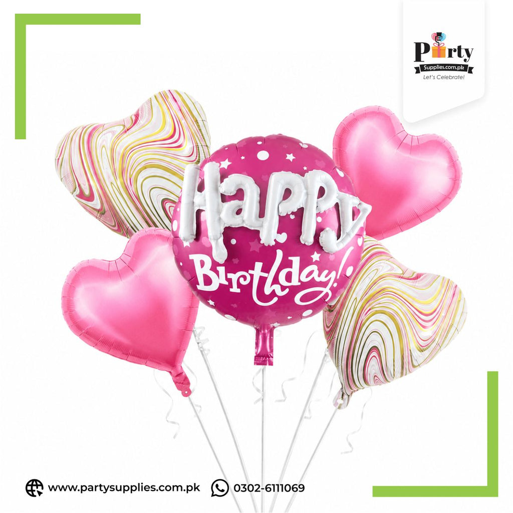 Happy Birthday Foil Balloons Set
