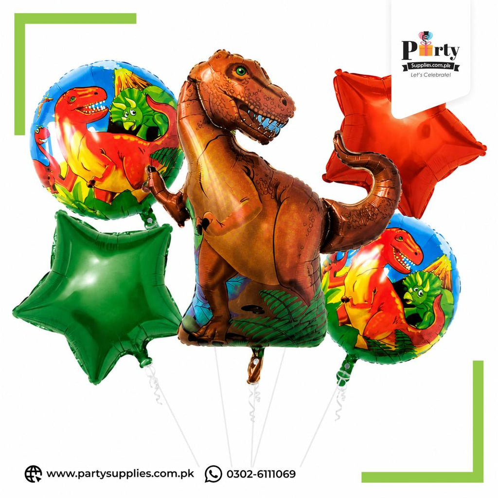 Dinosaur Theme Foil Balloons Set – Kids Party Decoration