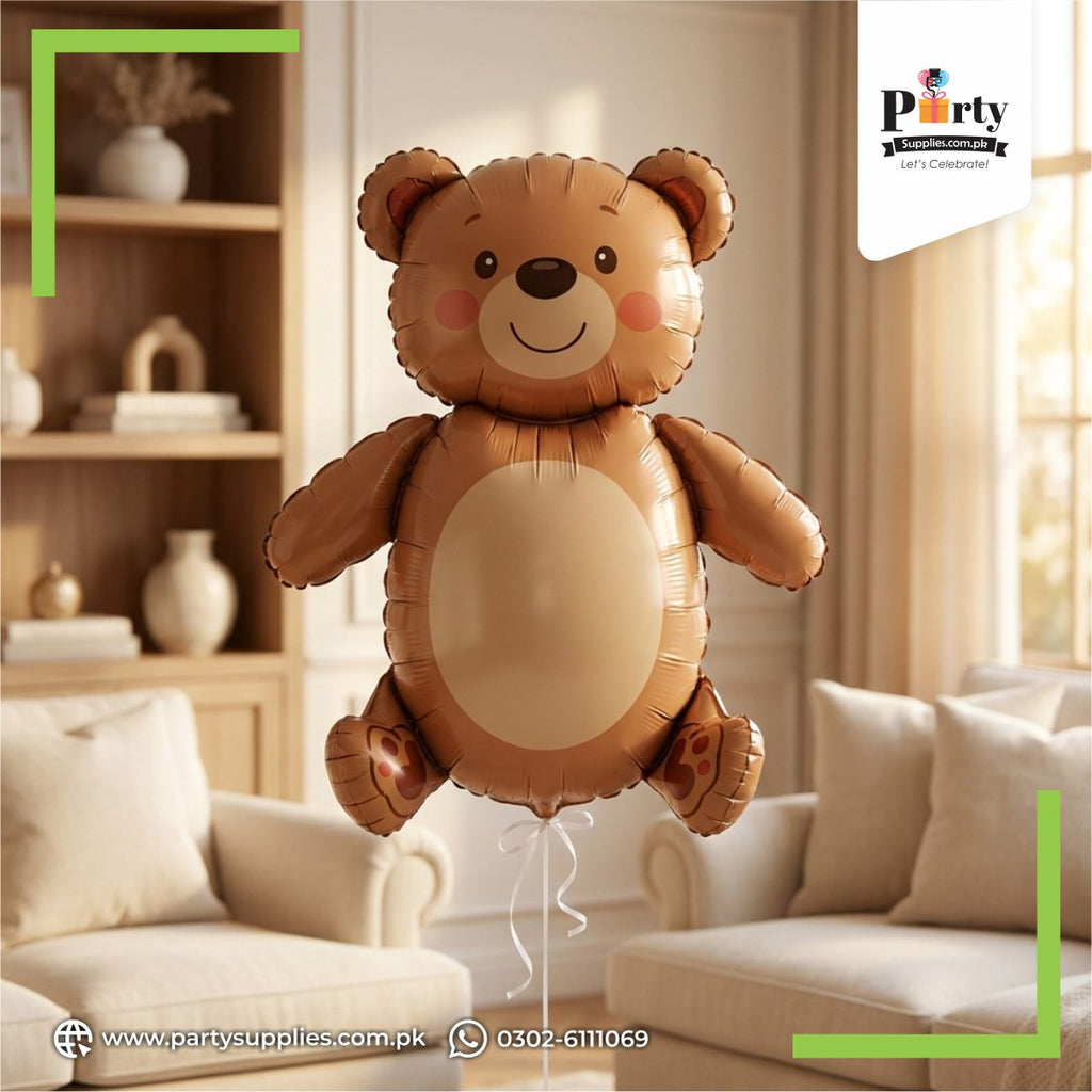 Large Teddy Bear Foil Balloon – Cute Party Decoration Balloon