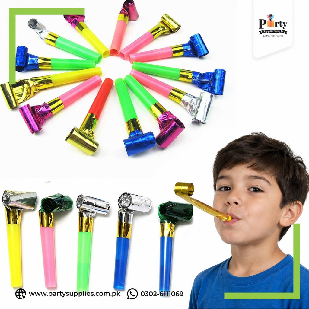 Whistles – Colorful Party Blowouts for Kids & Celebrations (Pack of 12)