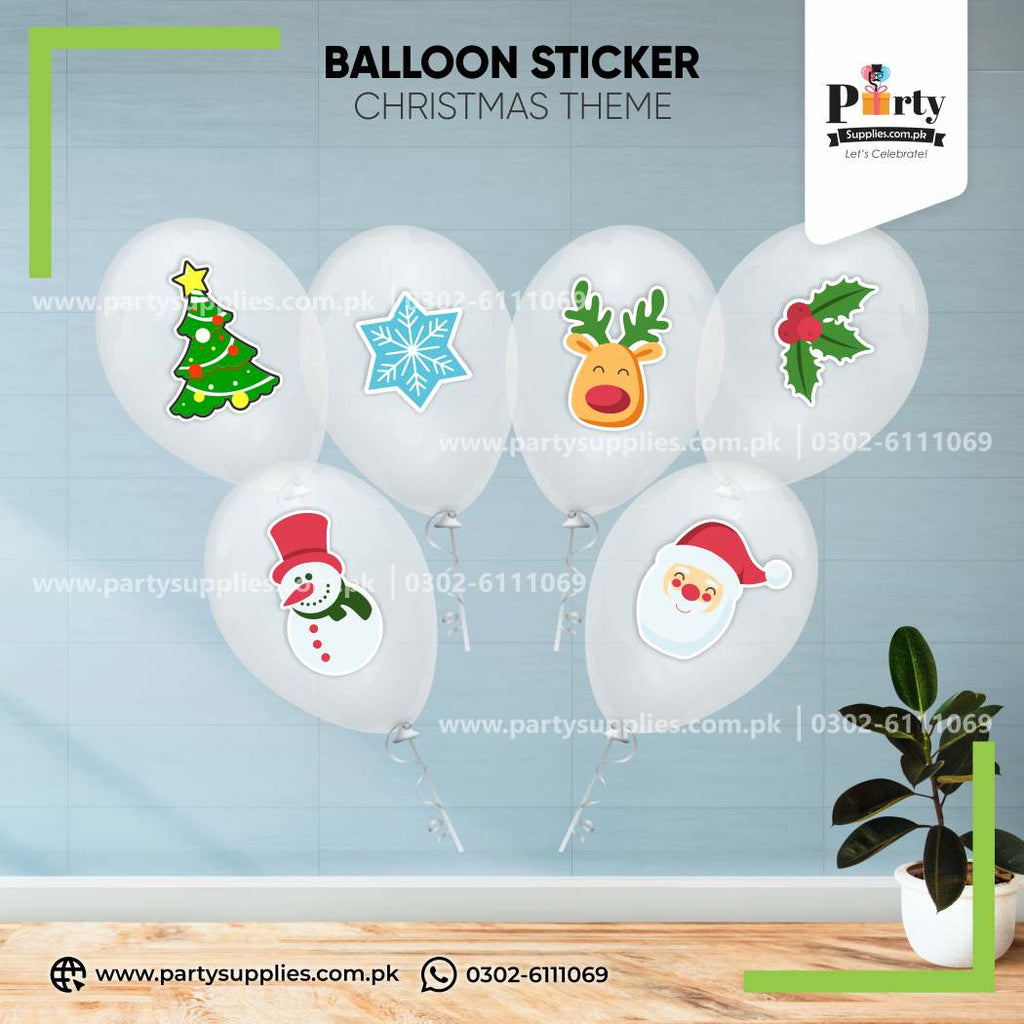 Christmas Transparent Balloons with Stickers – Party Decoration 