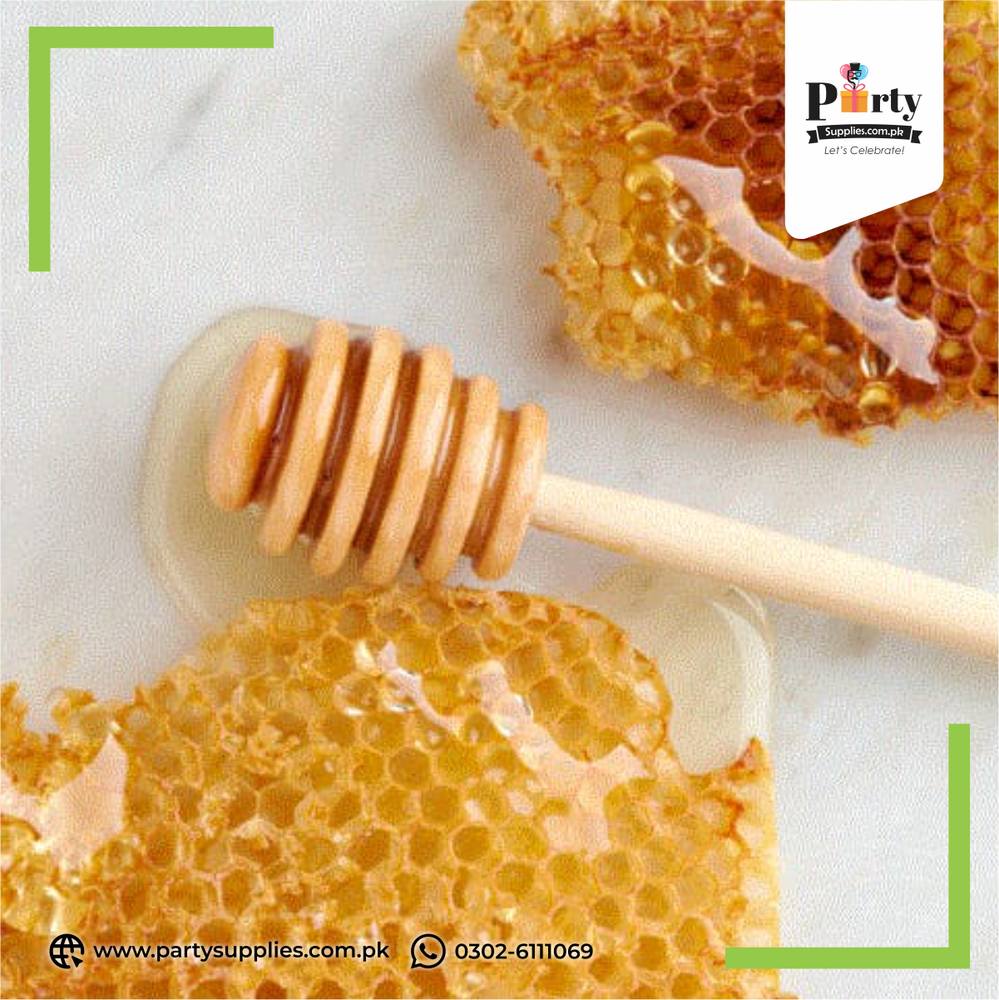 Wooden Honey Dipper Stick – Natural Honey Drizzler Tool