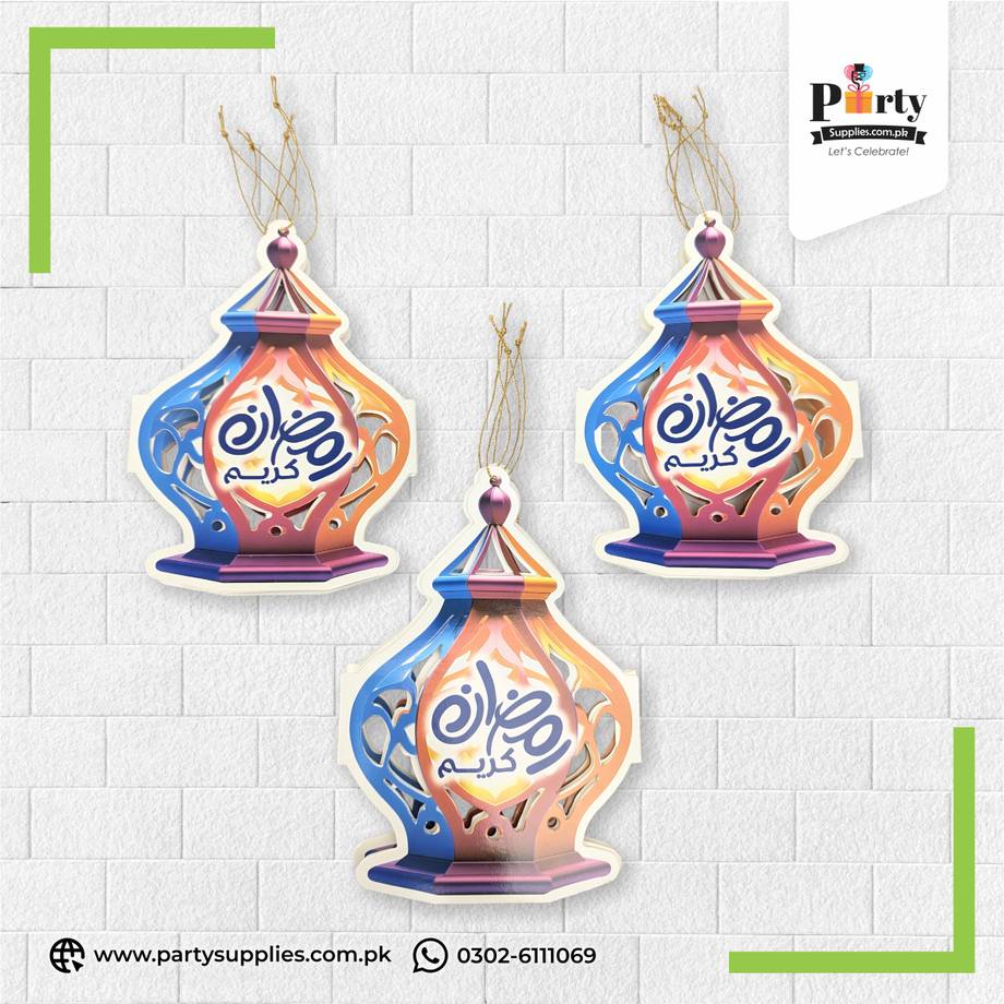 Ramadan Kareem Lantern Hanging Decorations – Colorful Festive Set