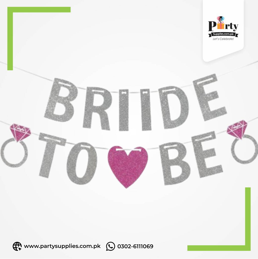 Bride To Be Glitter Banner – Perfect Bridal Shower & Bachelorette Decoration