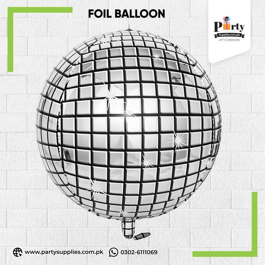 Disco Ball Silver Foil Balloon – Party Decoration Balloon
