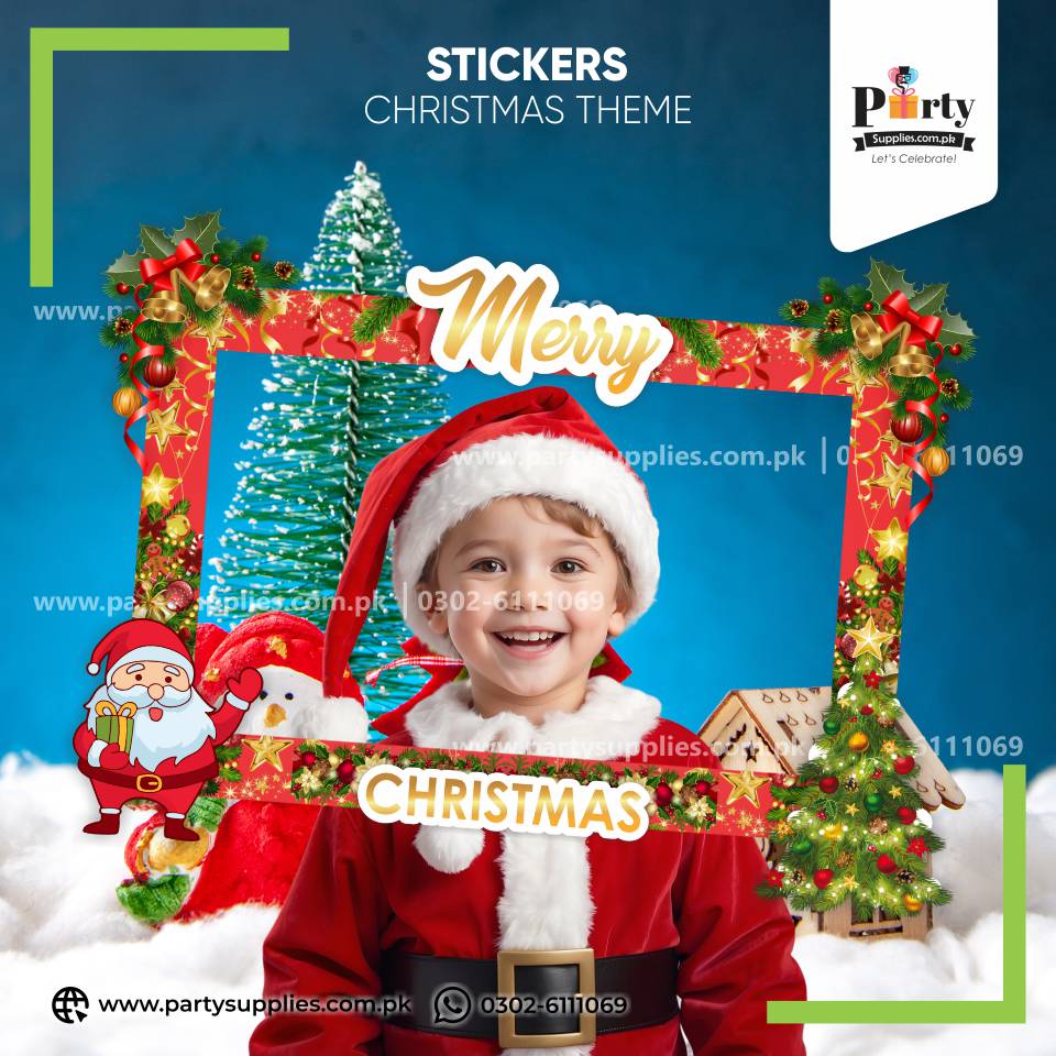 Christmas Theme Photo Booth / Selfie Frame – Festive Party Decoration