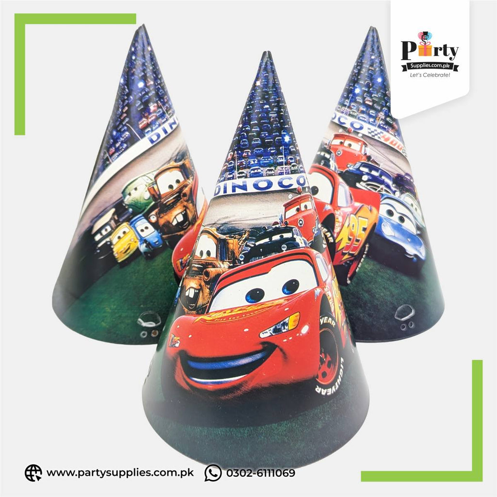 Lightning McQueen Car Theme Party Cone Caps