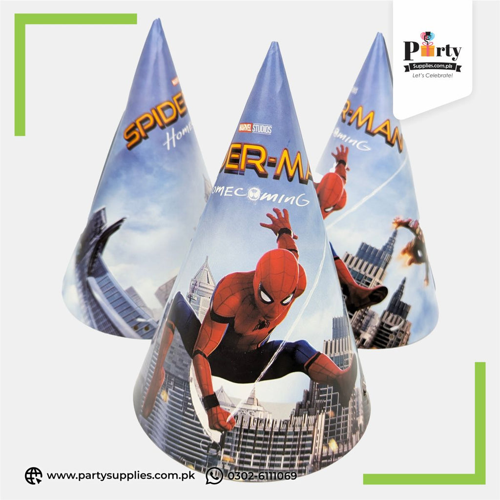 Spiderman Party Cone Caps