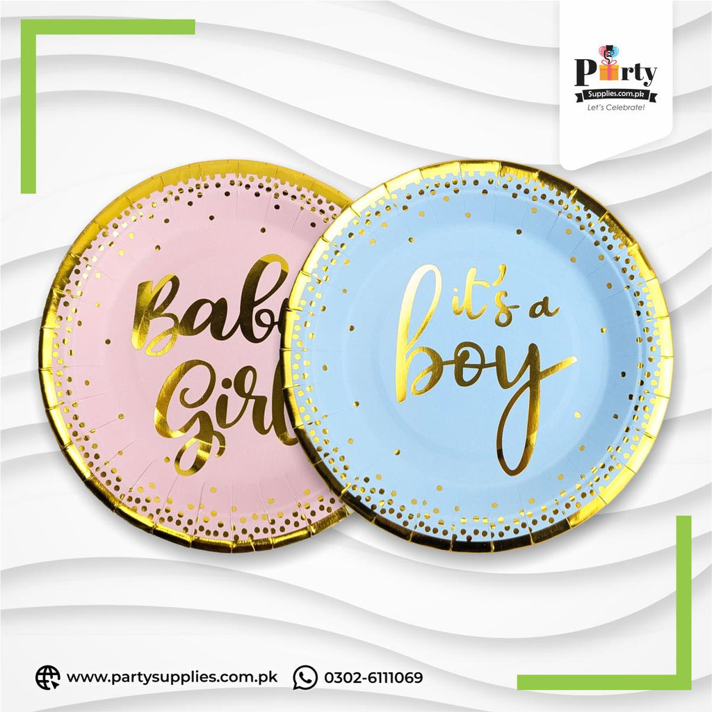 Welcome baby party table decoration paper plates