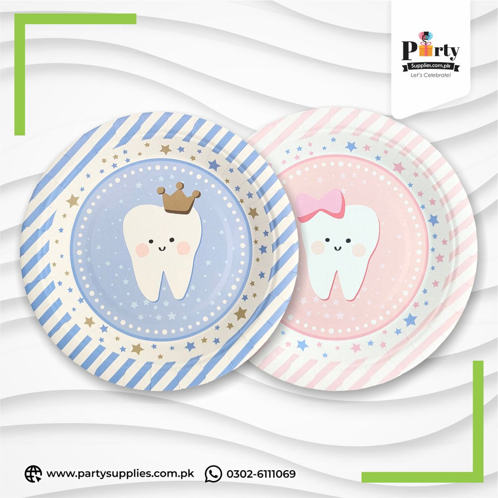 First Tooth Disposable Paper Plates 