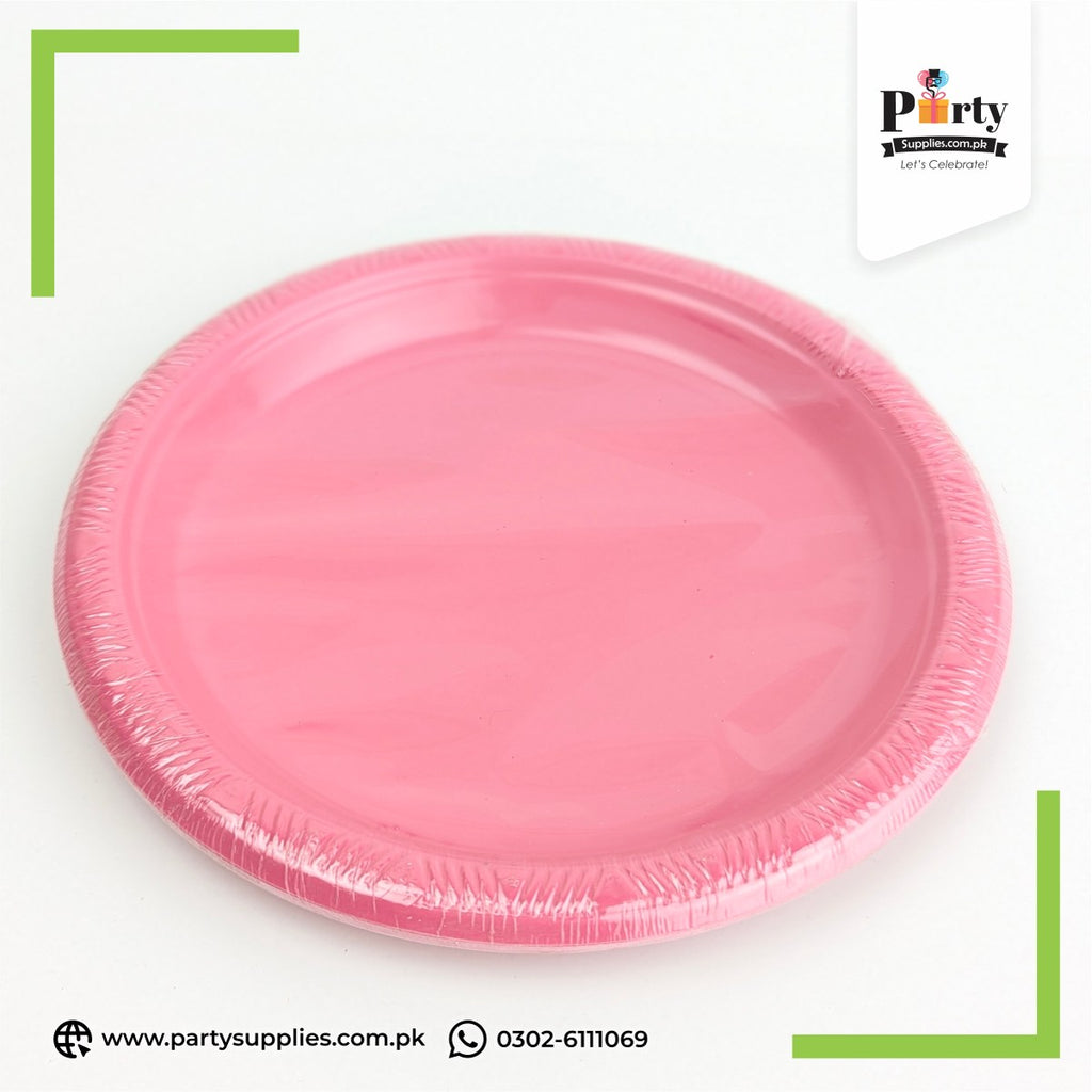 Plain Color Disposable Plastic Plates – Durable Party Tableware (Pack of 10)