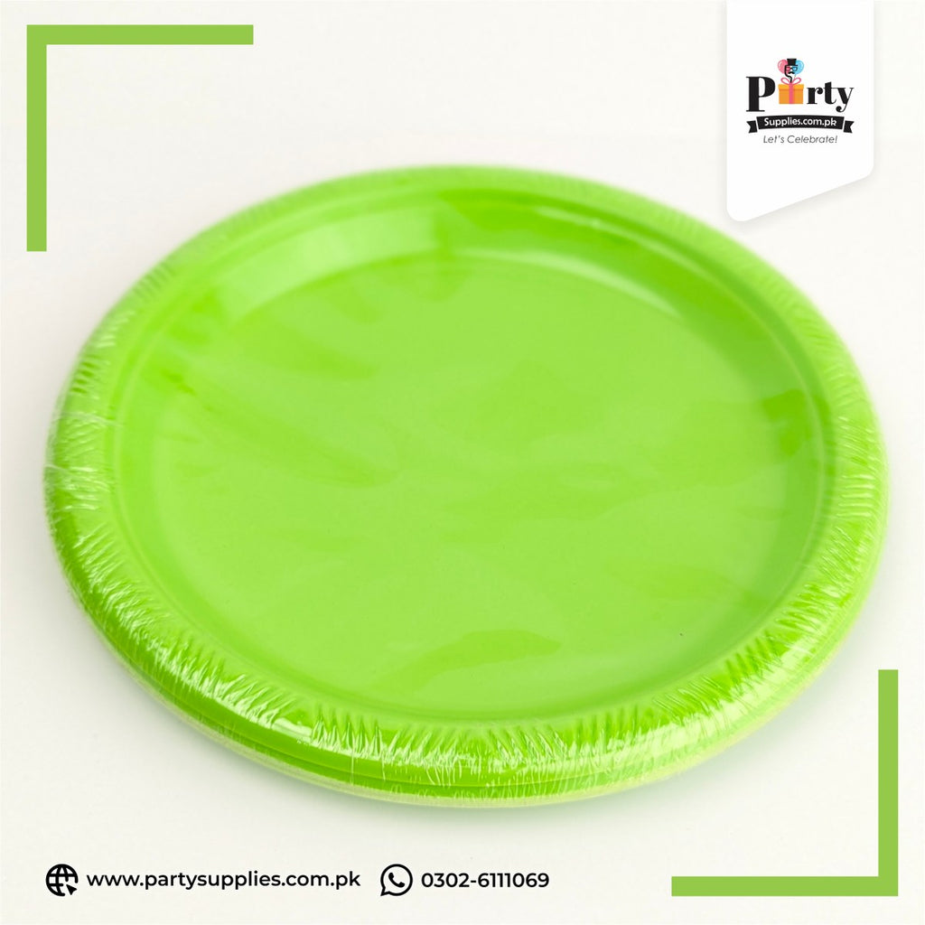 Plain Color Disposable Plastic Plates – Durable Party Tableware (Pack of 10)