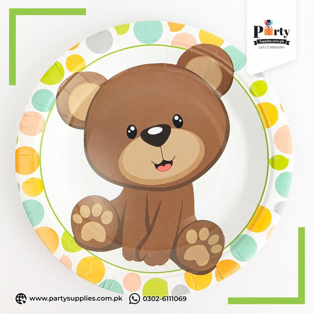 Teddy Bear Theme Disposable Paper Plates