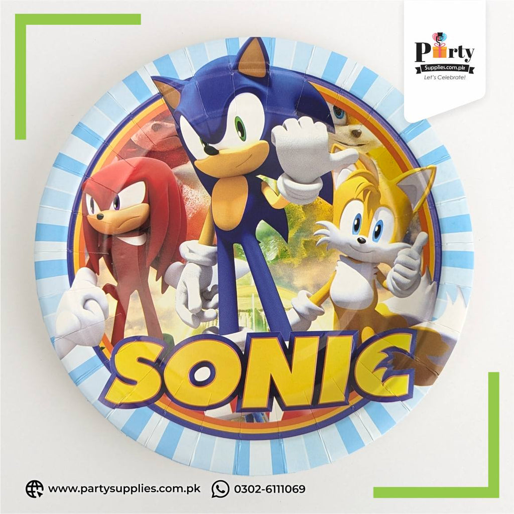 Sonic Theme Disposable Paper Plates 